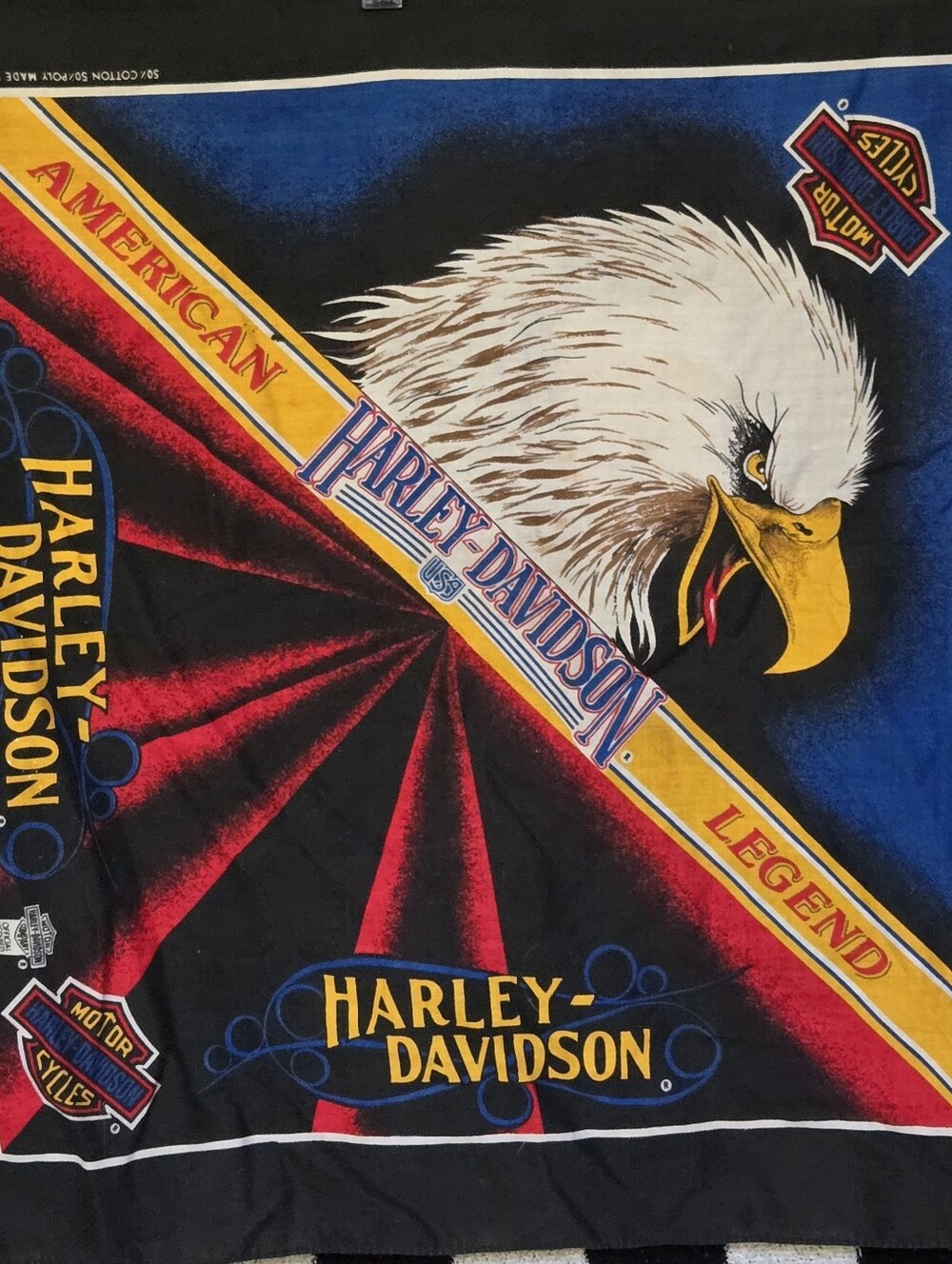 Harley Davidson Logo 'AMERICAN LEGEND' w Eagle Bandana Handkerchief Scarf